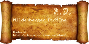 Mildenberger Diána névjegykártya
